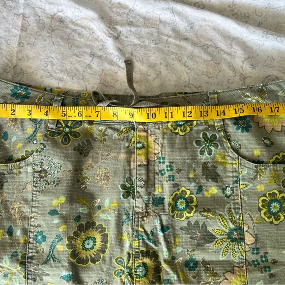 Christopher & Banks Green and Yellow Mini Pencil Skirt with Tie Front - Picture 4 of 9